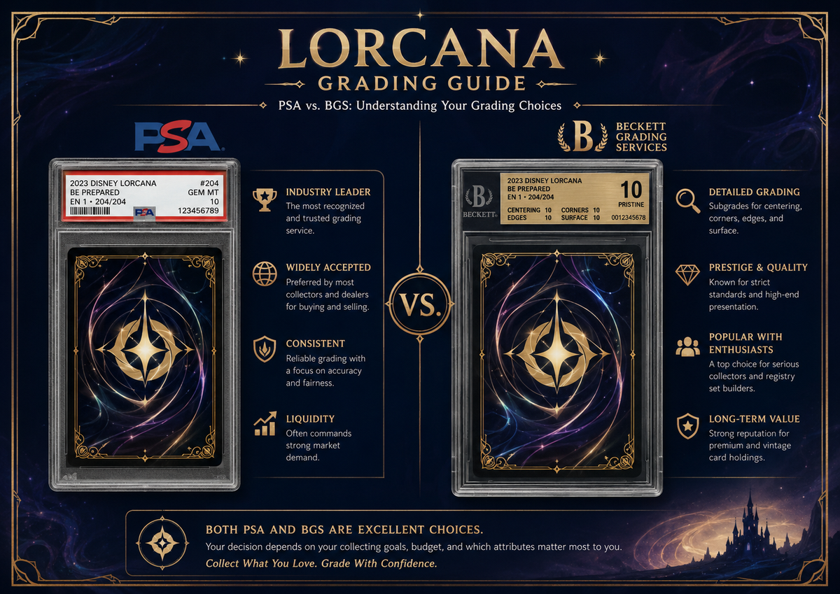 Lorcana Grading Guide 2026: PSA vs. BGS (Which is Better?)