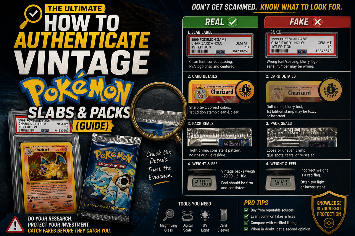 How to Authenticate Vintage Pokémon Slabs & Packs (2026 Guide)