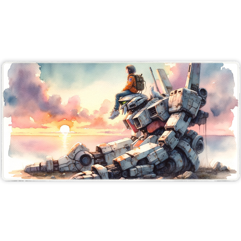 Sunset Rest Watercolor TCG Playmat — Standard 24"×14" Card Game Mat | Geeky Domain